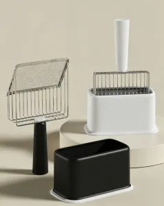 Coffee-Pink Two-tone Litter Scoop Set