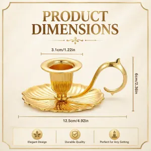 Vintage Handheld Tray Candle Holder 3 Pcs Kit, High-End Table Centerpiece Decor, Complete Decor Gift Pack, Gold