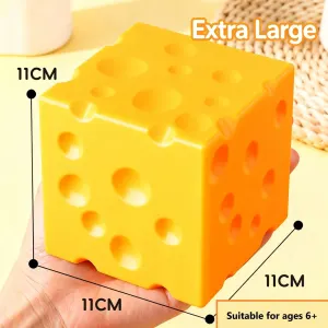 Super Big Squish Fidget Toy, Dough Slow Rebound Stress Squeezer, 11cm Orange Cheese Decompression Toy