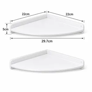 2-Tier Small Wall-Mounted Corner Shelf | Christmas Basic Organizer Gift | 2-Layer Fan-Shaped Corner Rack for Small Items Storage
