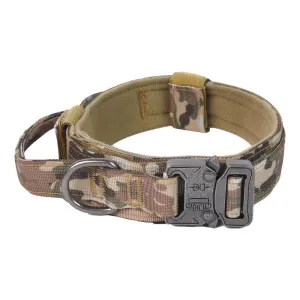Thickened Nylon Dog Collar for Outdoor, Alloy Buckle Pet Neck Collar, Camouflage Color Alloy Buckle Collar XL, Christmas Premium Pet Gift