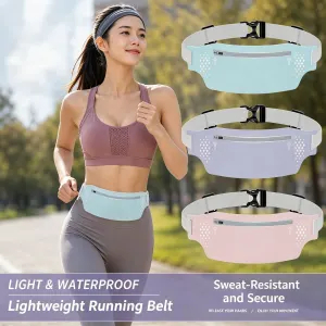 Running Waist Bag for Men Women Outdoor Sports Phone Pouch Slim Close‑Fitting Nylon Waist Pack, Holiday Hiking Accessory, Orange, Fits Up To 7.5 Inch, Waist 60‑130cm, 2 Pcs