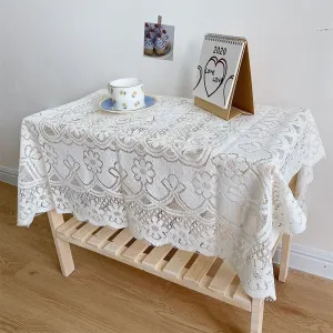 2 Pack White Lace Tablecloth 140×140cm