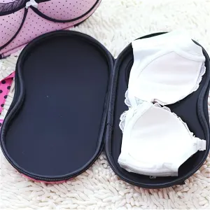 Fashionable EVA Bra Travel Storage Bag: Large Capacity Portable with Lid, Compression Resistant Anti Deformation, Essential for Business Trips, Beautiful and Practical/Black and white stripes