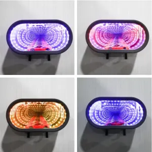 Infinite Mirror Tunnel Light – Motion-Activated Color-Changing Wall-Mounted Storage, Ideal as an Ambient Night Light and Gift for Car Enthusiasts.