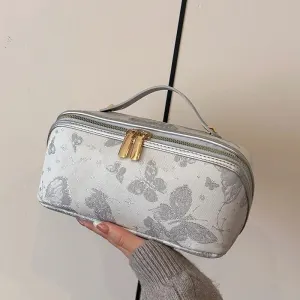 New Vintage-Style Makeup Bag, Portable Large-Capacity Hand-Wash Toiletry Bag, Cosmetic Organizer, Suitable for Travel and Daily Outings.
