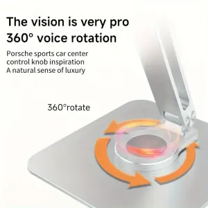 Aluminum Alloy Laptop Stand, 360° Rotating Dual-Axis Hinge, 13-350mm Height Adjustable, Thickened Base Cooling, Foldable Portable, Ergonomic