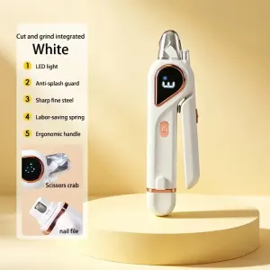 Electric Cat & Dog Nail Trimmer, LED Quick Sensor, Anti-Scatter, Type-C