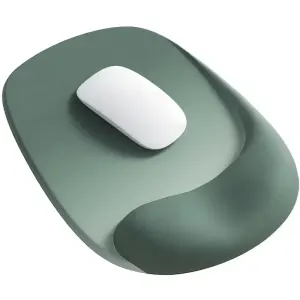 Ergonomic Gel Mouse Pad, 4-Layer Anti-Slip Breathable Support, Conforms to Wrist Prevents Strain, Pain-Free During Long Office Hours. – Green