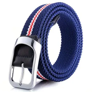 Three-Color Braided Golf Elastic Belt, Unisex, Stretchy Comfort and Versatile Matching, Top Choice for High-Quality Casual Trouser Belts/Coffee color+brown+white