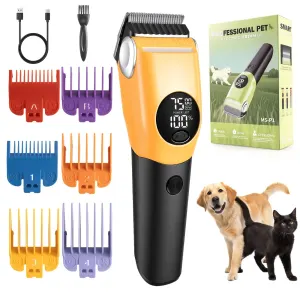 3-Speed Pet Clippers with 33-Tooth Safety Blades, LED Display & Long-Lasting Battery – Effortlessly Groom Thick, Heavy Coats Without Pulling or Snagging.