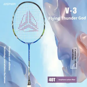 ESPER V3 Badminton Racket 72g Ultra-Light 6U Graphene Carbon All-Around Professional Match Training Durable Stylish Racket(Phantom violet)