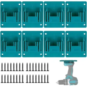 8 Pcs Holder Tools Wall Compatible with Makita 18V, Blue Cyan, Mounted Der Perceuse for Makita Wireless of Machine Atelier Stockage