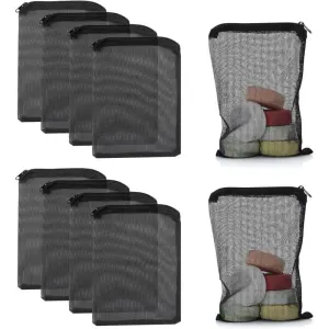 10 Pcs Bags Filtrants for Aquarium with Fermeture Eclair in Maille Fine a Haut Debit Black, Biospheres Bags Reutilisables for Charcoal Actif