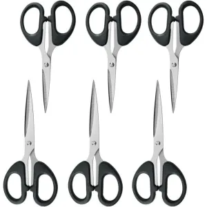6 Pcs Multi Pointed Tips Medium Trimming Purpose Scissors Suitable for Home Office and School Comfortable Handles, 14 X 6.5 cm, 6.5 cm