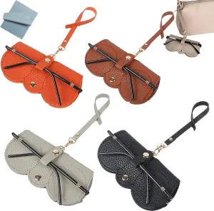 4 Piece Flat Soft Sunglasses Case Set for Travel and Multiple Glasses