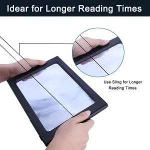 Table Magnifying Glass with 4 LED Lights, 3 Fold for Visually Impaired, 27.5 x 20.5 x 10.5 cm