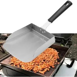 Stainless Steel Griddle Shovel with Raised Edges for Scraping and Moving, Large Size