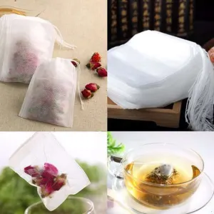 200pcs Empty Loose Leaf Tea Bags, White