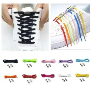 No-Tie Elastic Shoelaces 1 Pair, one size, beige