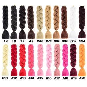 Red Gradient Reggae Braids, 6 Giant Braids