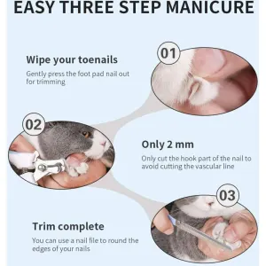 Pet Nail Clippers with Nail File for Small Medium Large Dogs Cats Birds and Rodents