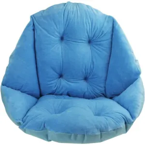 Chair Cushion with Backrest Waterproof Velvet Cover for Garden Straw Rattan Chair, Blue, 40 x 52cm