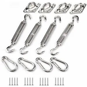 Shade Sail Fixing Kit, Stainless Steel Sun Shade Sail Fixing Kit for Triangle and Square, Rectangle, Sun Shade Sail Fixing Accessories M6