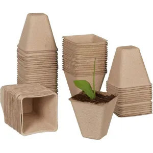 120 Pieces Biodegradable Seedling Pots, Biodegradable Pots, Biodegradable Seedling Pots for Seedlings, for Seedling Herbs, Flowers, Vegetables
