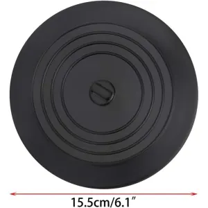 2 Pack Universal Silicone Rubber Drain Stopper, for Kitchen Sink, Bathroom Sink black, 15cm