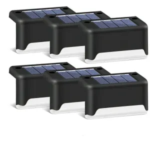 16 Pack Solar Patio Lights Waterproof LED Deck Lights for Patio Stairs Garden Pathway, Black Shell White Light