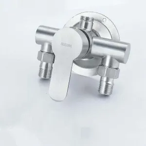 304 Stainless Steel Exposed Hot and Cold Shower Faucet Switch Water Heater Bathroom Faucet, Exposed Stainless Steel Triangle Shower Faucet