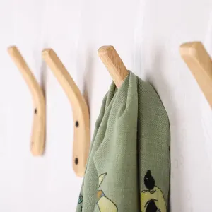 2 Pcs Handmade Natural Wood Wall Hooks for Wall Door, Vintage Heavy Duty Storage Rack, Perfect for Entryway, Kitchen