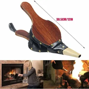 Fireplace Bellows and Blower Bellows for Fireplace Vintage Wood Blower Indoor Fireplace Bellows Wood Fire Blower Wood Bellows Blower, 30.5 x 12.5 cm