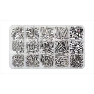 500 Pcs Stainless Steel Box Set M3 M4 M5 Round Head Bolt Screw Nut Disc Head Internal Hex Screw