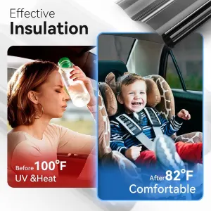 Car Window Tint Film 35 Percent VLT Heat Blocking UV Rejection Anti Glare Privacy Film For Cars SUVs Home Windows Black, 3 m x 50 cm