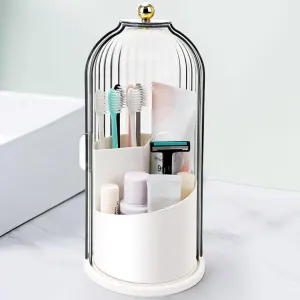 Swivel Toothbrush Holder with Sliding Lid 3 Compartments