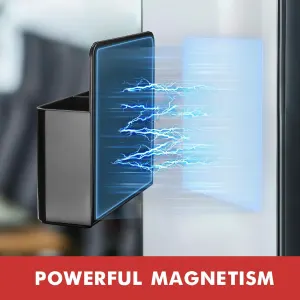 2 Piece ABS Magnetic Organizer for School Locker and Refrigerator Black