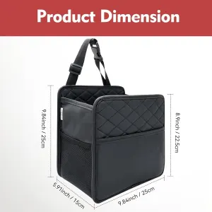2 Piece Car Trash Can Organizer PU Leather, 8 L