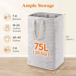 Foldable Laundry Basket, 75 L