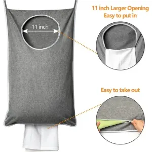 Hanging Laundry Bag with Hooks, 92.7 x 55.9 cm