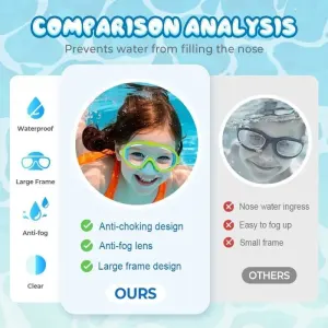 Anti Fog Swimming Goggles for Ages 4 to 16
