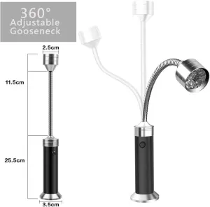 2 Pack BBQ Grill Lights, Magnetic LED Barbecue Grilling Accessories with 360° Adjustable Gooseneck, Weatherproof Outdoor Grill Light for Night Grilling