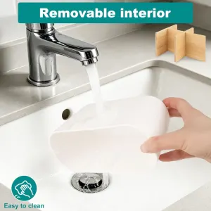 5 Slot Electric Toothbrush Holder with Toothpaste Organizer, Detachable Bathroom Countertop Storage Stand for Manual and Electric Toothbrushes, White