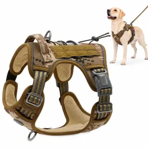 Reflective No Pull Tactical Dog Harness for Medium Large Dogs Adjustable, Size S Chest 50.8-78.7cm