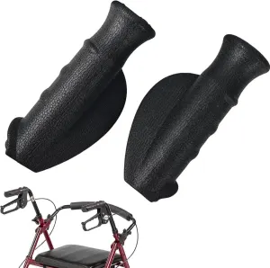 2 Pcs Ergonomic Rollator Handles, Replacement Hand Grips for Walker and Wheelchair, Mobility Accessories for Elderly, 12 cm, Right and Left