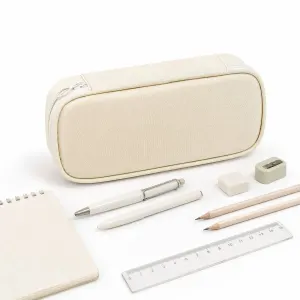 Large Capacity Pencil Case with Elastic Pen Holders, Multifunctional Pen Pouch for School and Office, Durable Zipper Design, 22x5.5x10 cm