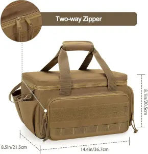 Tool Bag Organizer with Multiple Pockets, Wear-resistant Storage Bag with Anti-slip Bottom for Carpenters and DIY Enthusiasts, Brown, 14 Inch