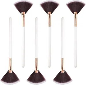 6 Pcs Fan Brush Face Mask Brush Applicator, Soft Makeup Brush for Masks Serums Peels Facials and Highlighter, Esthetician Supplies