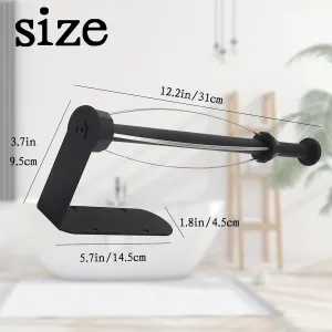 Paper Towel Holder Wall Mount, Self Adhesive or Drilling Stainless Steel Under Cabinet Paper Towel Rack for Kitchen Bathroom, Black